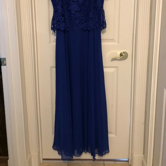 New Emma Street Women's Lace Jacket and Long Dress - Size 10 Cobalt Blue - Picture 4 of 4